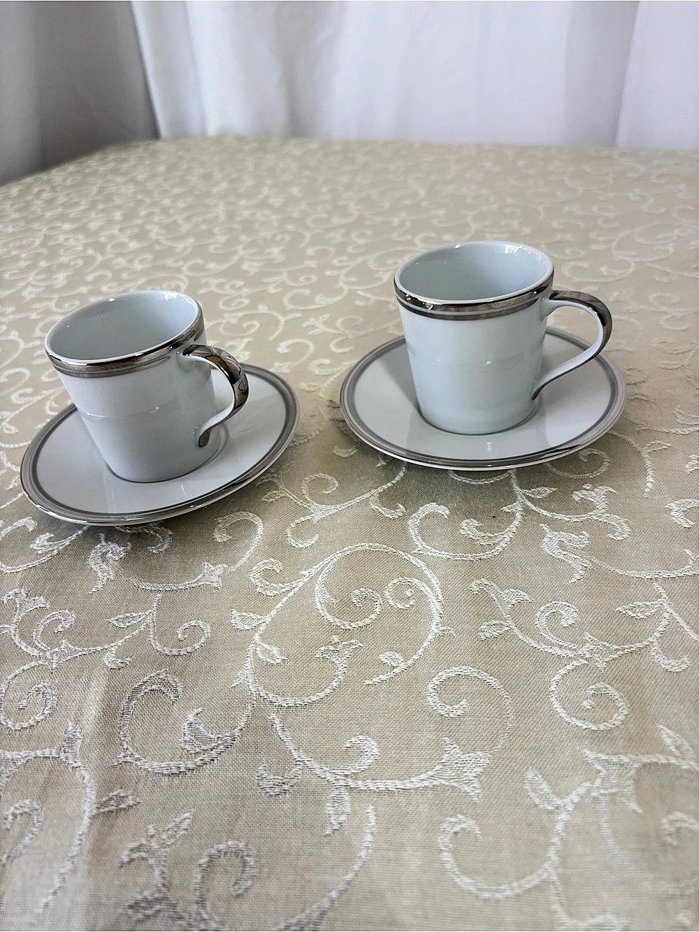 Ralph Lauren Wilshire Espresso Cup & Saucer Set of 2